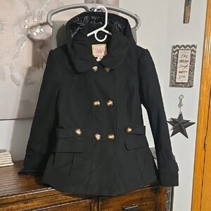 Pink Envelope Black Pea Coat